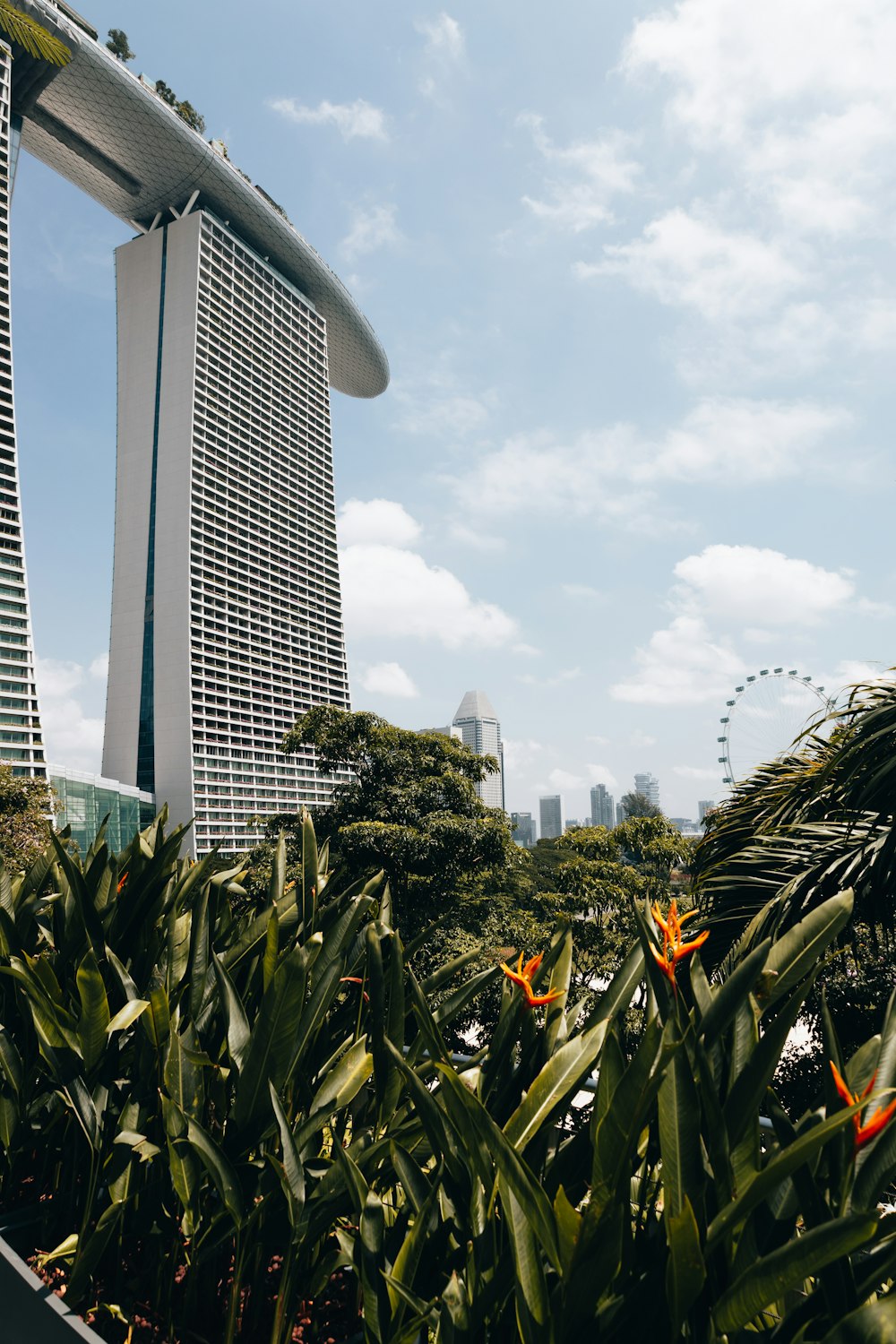 a view of a tall building in the distance