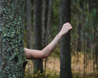 Minimalist linework tattoo on wrist inspired by nature and personal stories.