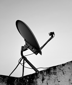 a satellite dish on top of a building