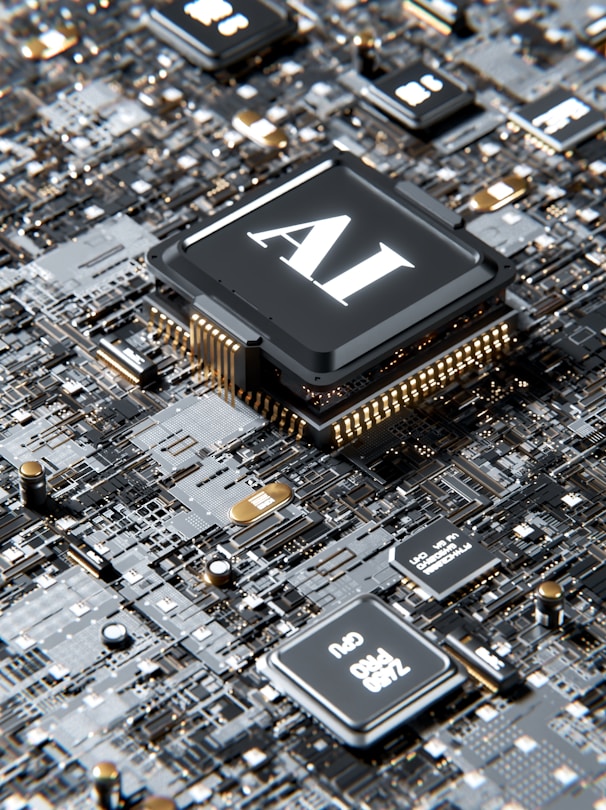 a computer chip with the letter a on top of it