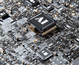a computer chip with the letter a on top of it