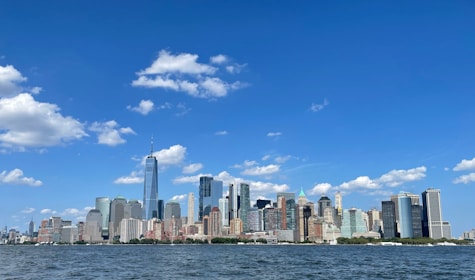 a view of a city from the water