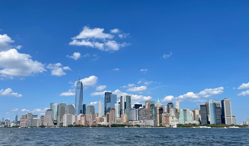 a view of a city from the water