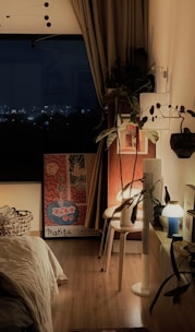A cozy bedroom featuring luxurious flooring.