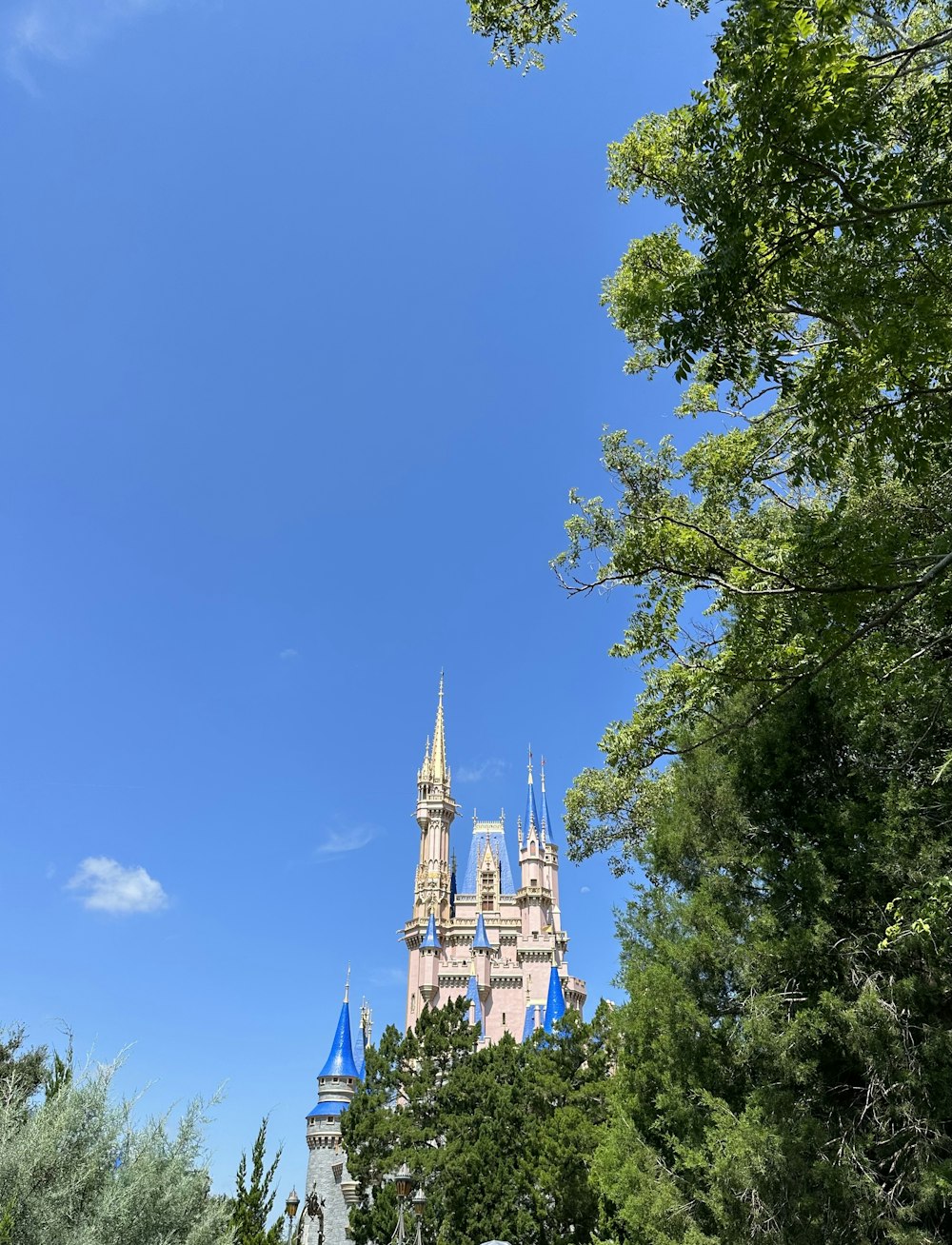 a castle with a clock on the top of it