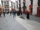 A bustling street scene showcasing village life and culture.