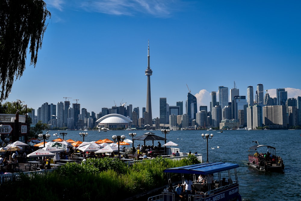 a view of the toronto skyline from across the water