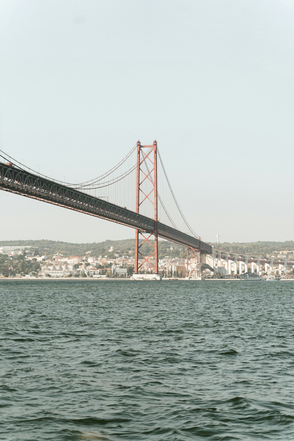 a large bridge spanning over a large body of water