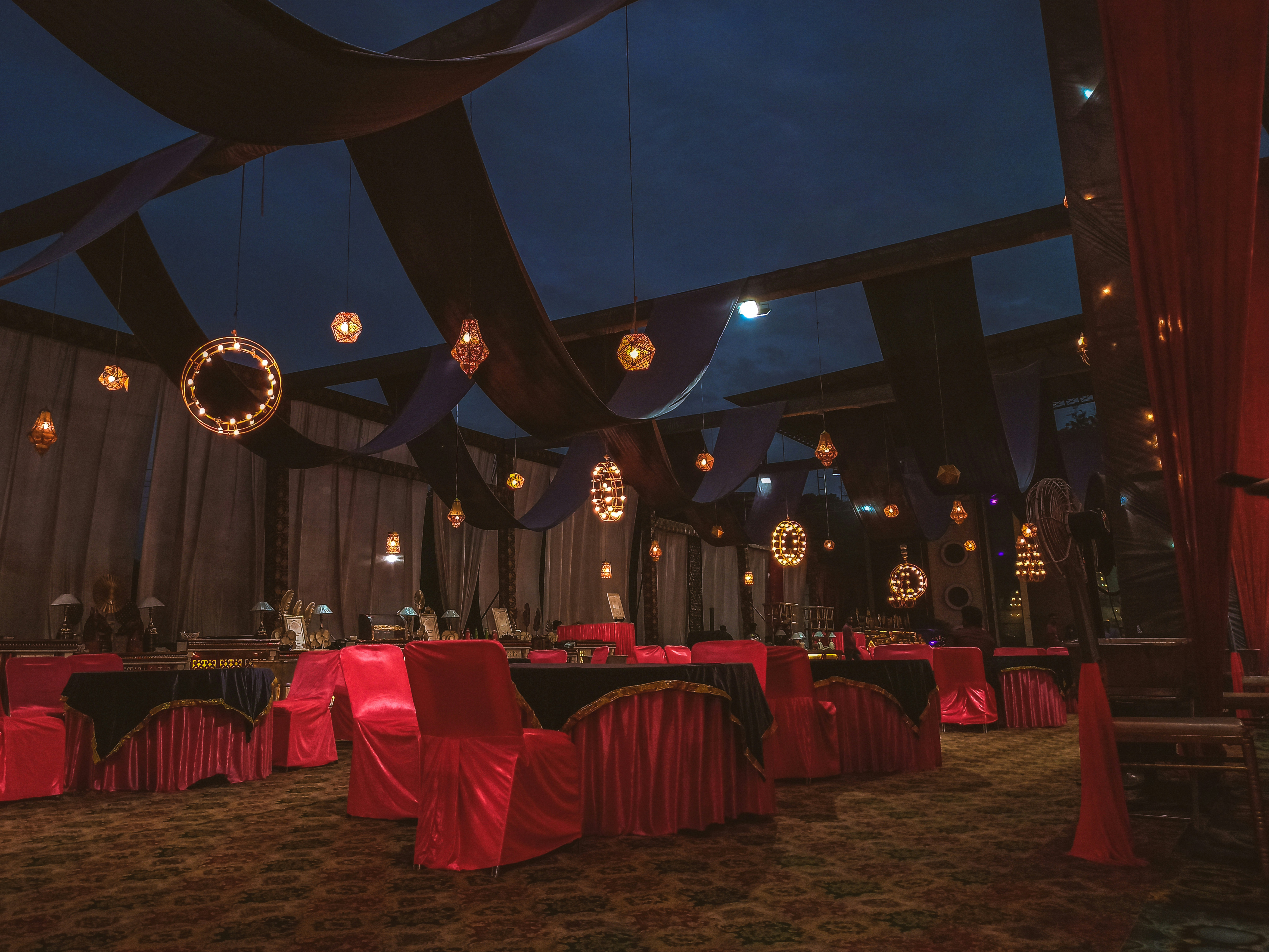 Vendor booths at an outdoor festival