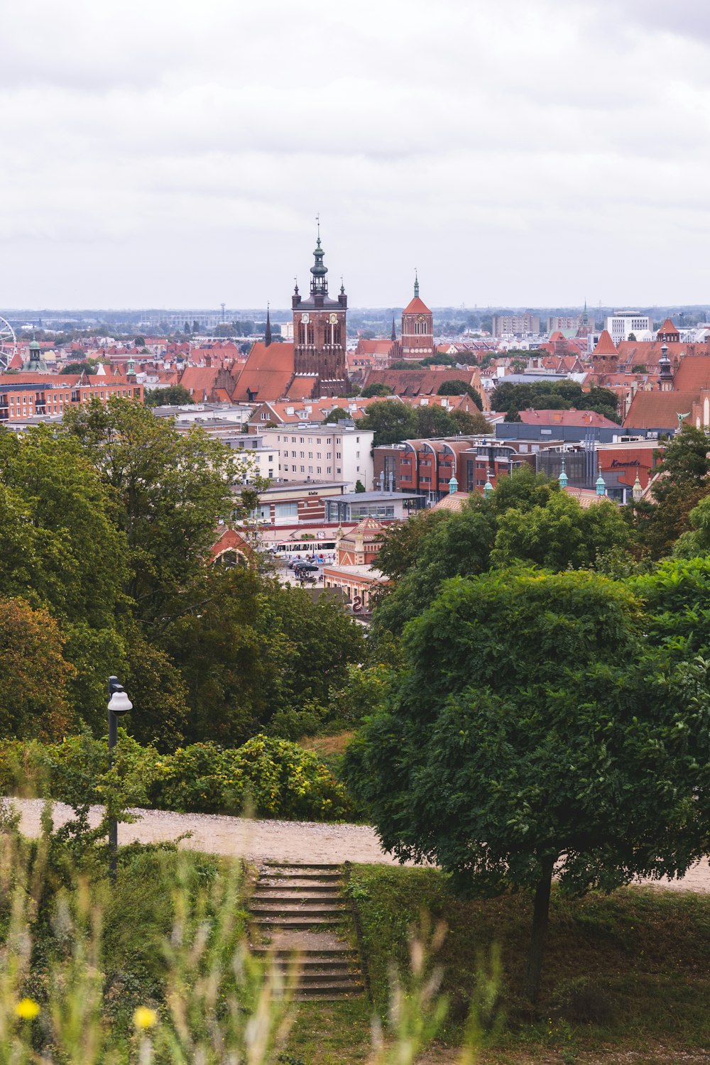 a view of a city from a hill