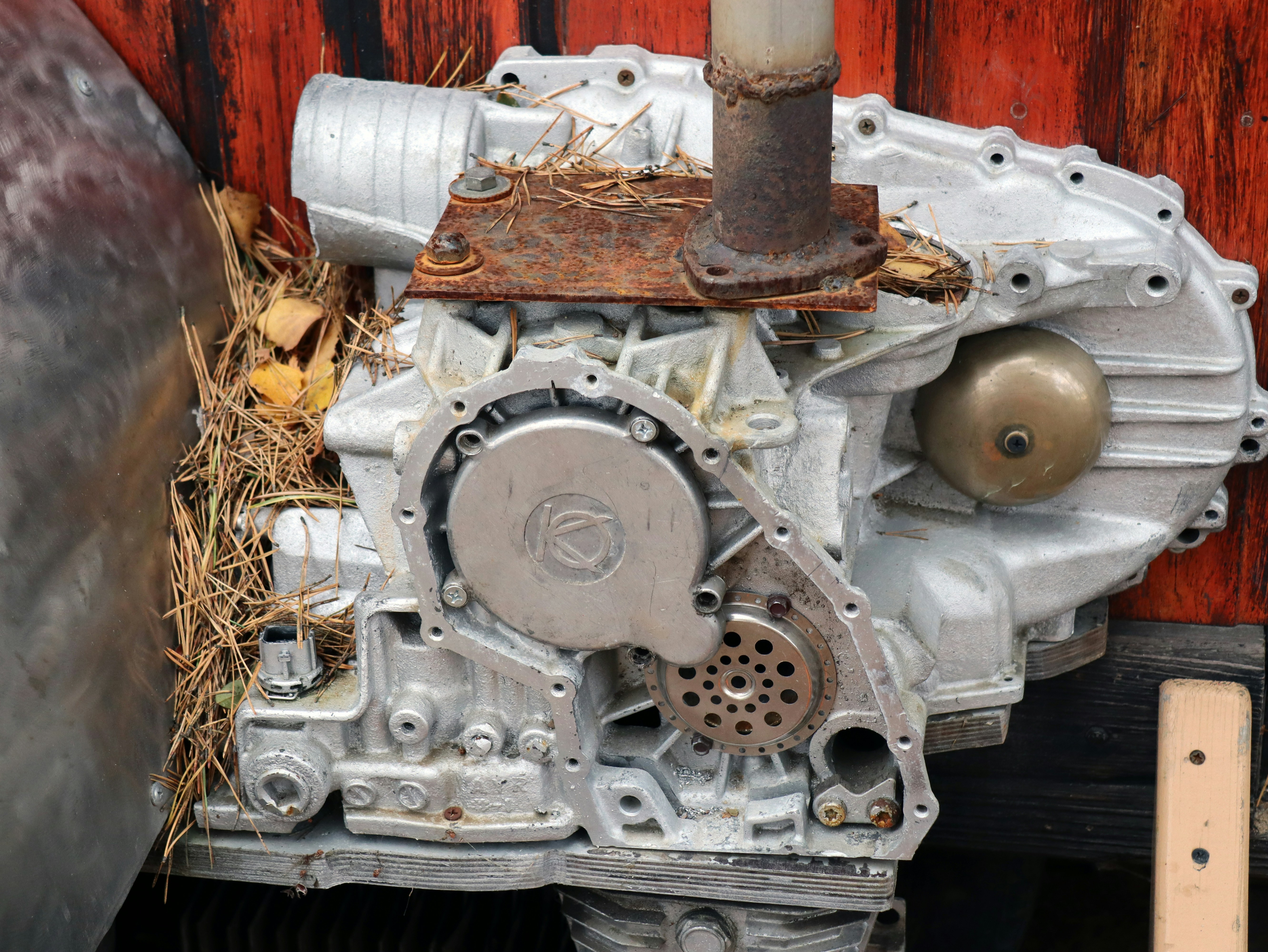 a close up of an engine on a truck