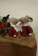 A beautifully designed Christmas card featuring two mice.
