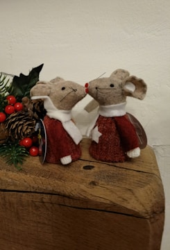 A beautifully designed Christmas card featuring two mice.