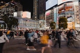 An animated scene of a bustling city filled with life.