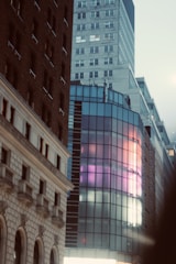 Downtown Houston street view featuring mixed-use buildings.