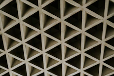 a close up view of a structure made of concrete blocks