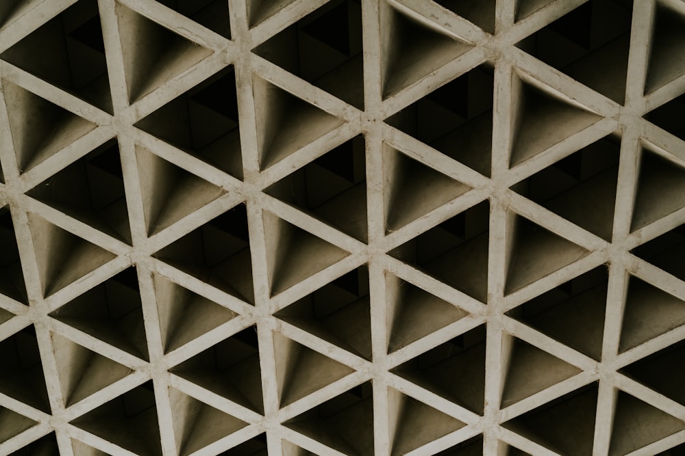 a close up view of a structure made of concrete blocks