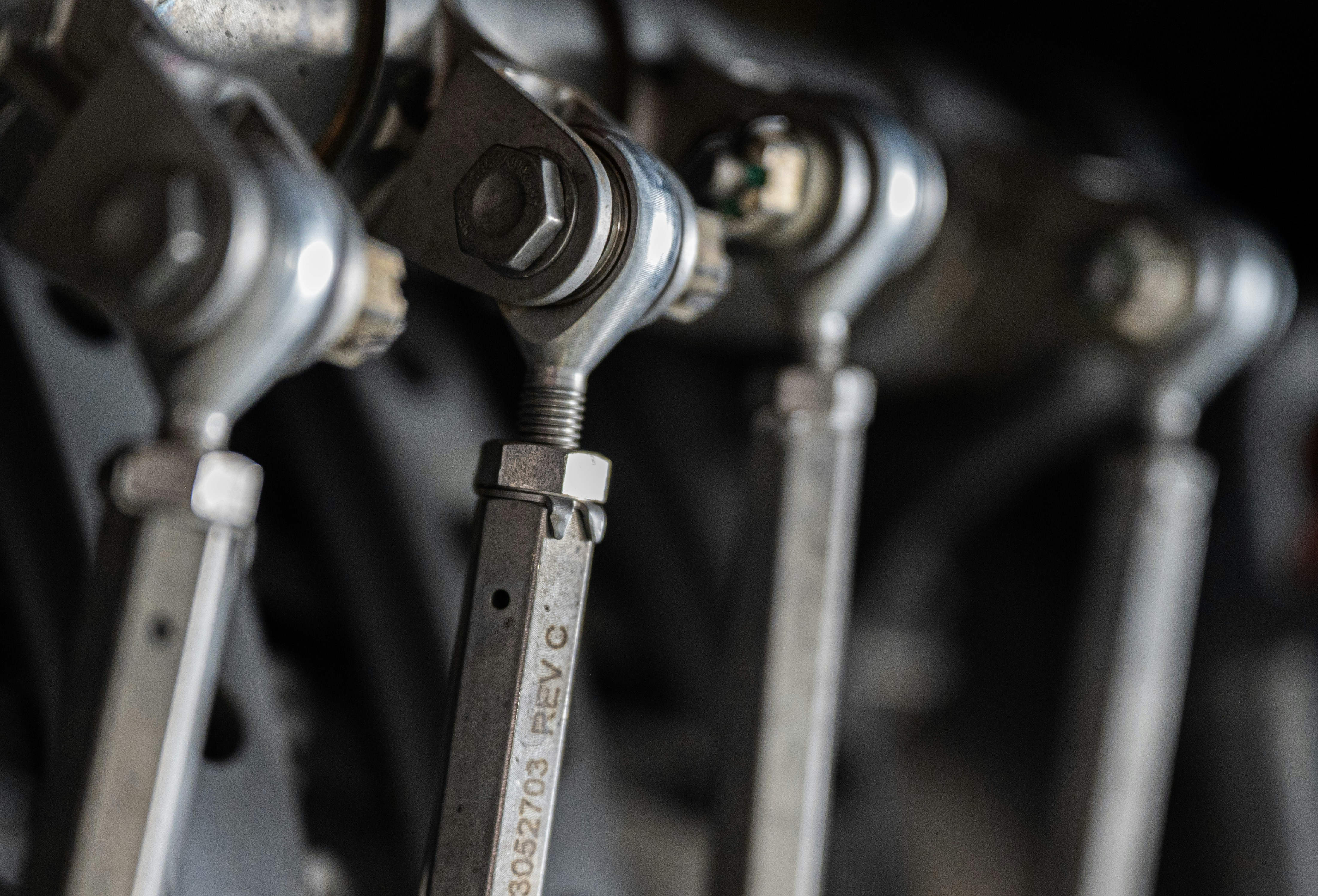 a close up of a bunch of wrenches, C-130J Super Hercules compressor variable geometry actuator inner guide vanes are prepared for a deep inspection at Ramstein Air Base, Germany, Oct. 17, 2023.
