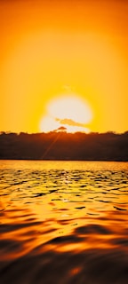A vibrant sunset reflecting on calm waters, symbolizing hope.