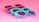 Several pairs of colorful sunglasses are laid out against a bright pink background. The frames of the sunglasses are in playful pastel shades, including purple, turquoise, and peach, giving off a retro and summer vibe.