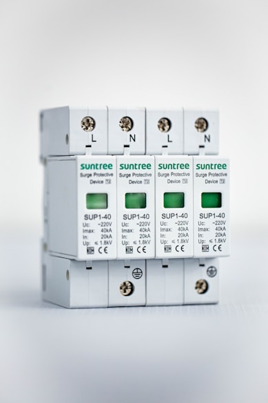 a group of three surge breakers sitting next to each other
