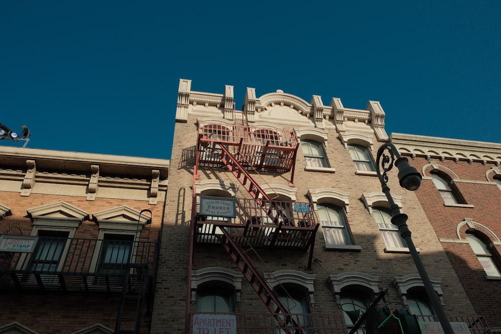 a fire escape on the side of a building