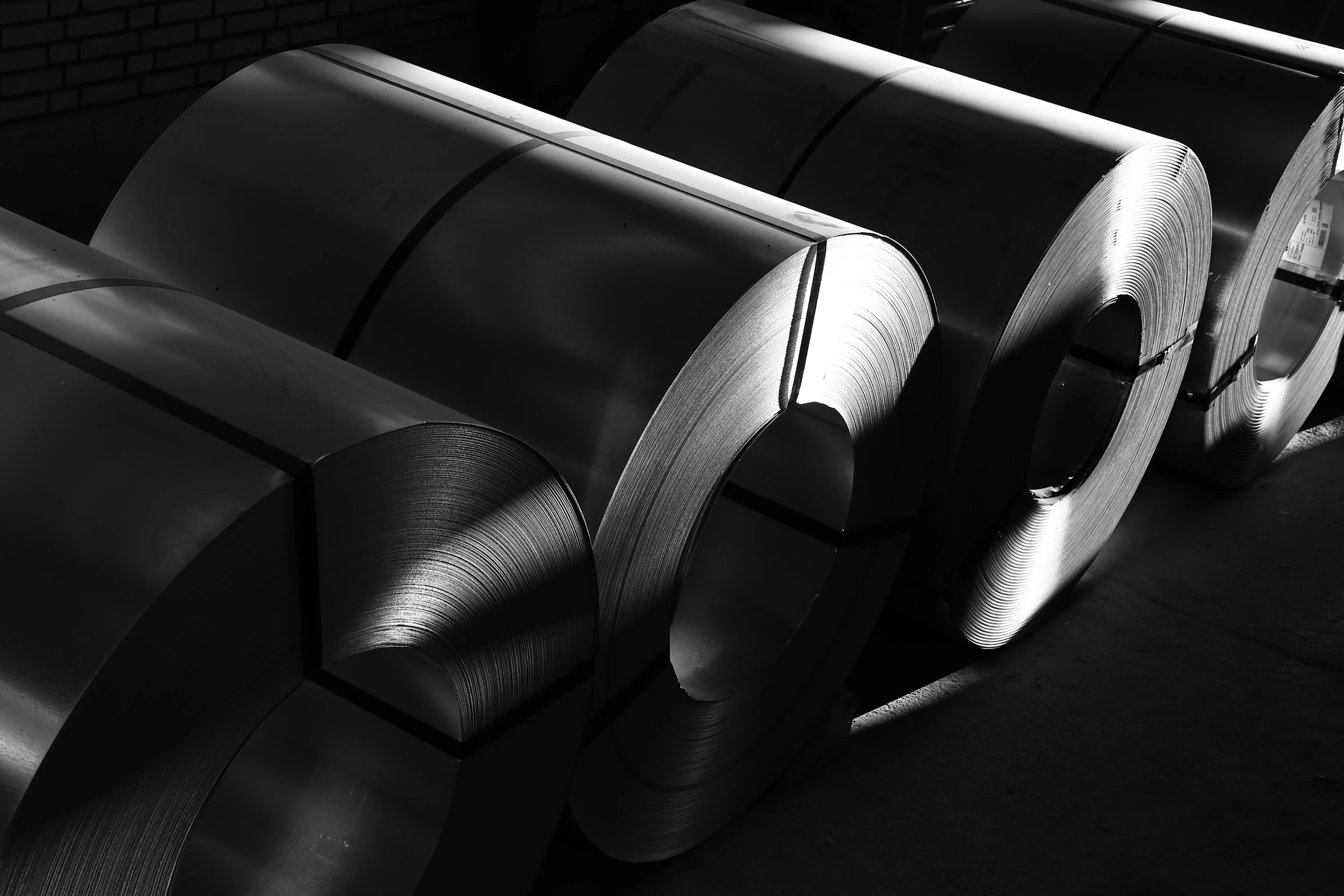 Stacked steel coils