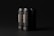 Three sleek, matte black cans are arranged with minimal lighting that highlights their metallic texture and bold typography. The lettering reads 'Black Can' and 'Mockup Templates' in a striking gold color, suggesting a premium or luxury product.