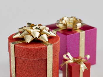Colorful gift boxes tied with ribbons, perfect for any occasion.