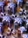 Multiple neatly arranged gift boxes in various sizes, all wrapped in shiny dark paper and adorned with large, decorative blue bows. The boxes are either cylindrical or rectangular, creating an organized and festive display.