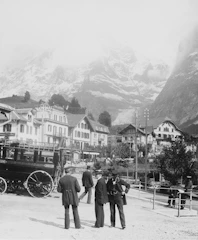 Historic black-and-white photo of Holland Landing village in the early 1900s.