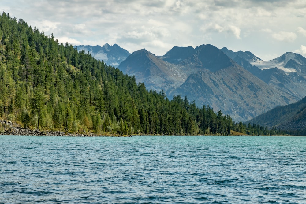 a large body of water surrounded by mountains