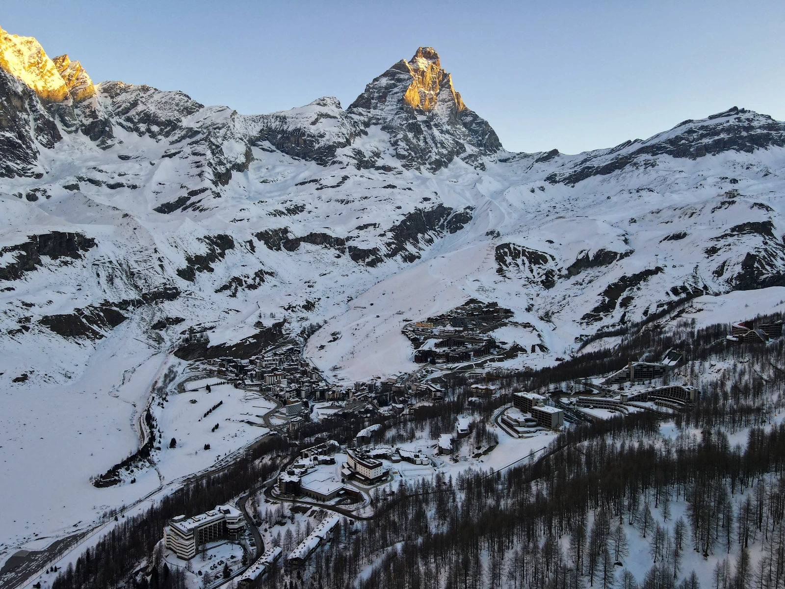 Italian Alps slopes below the Matterhorn