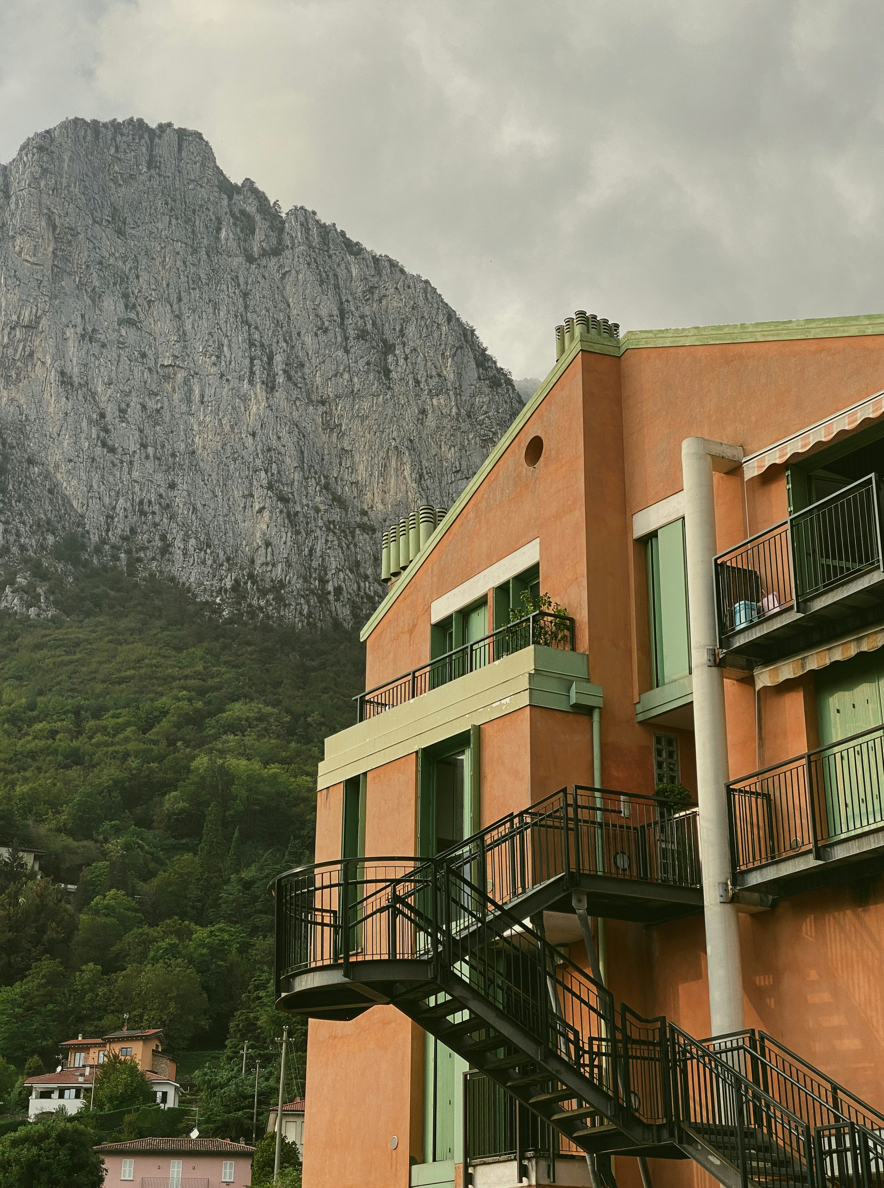a building with a staircase going up to the top of it