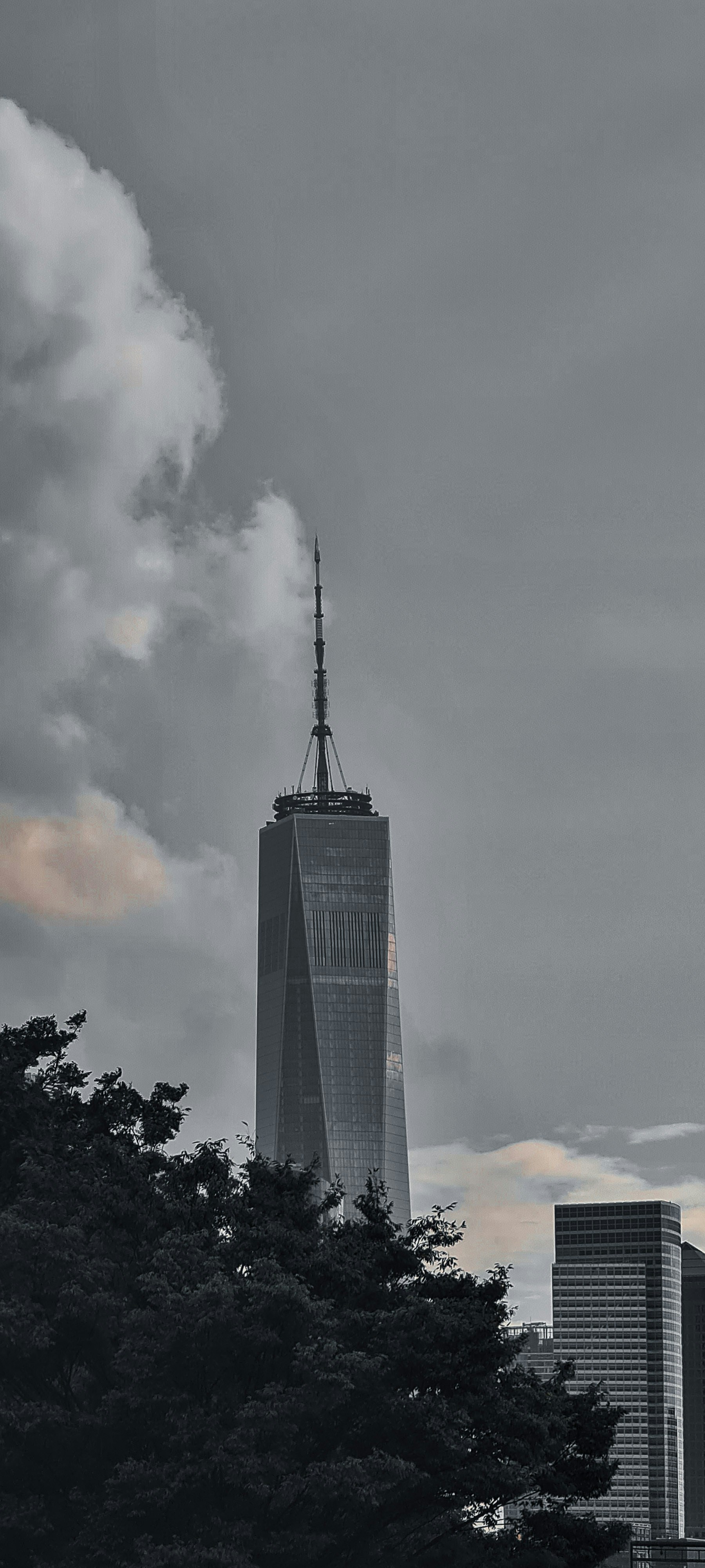 a black and white photo of a tall building