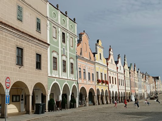 The arcaded houses on the square — Telč, Czech Republic