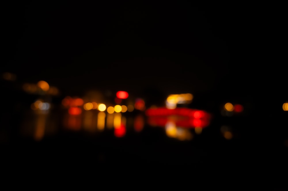 a blurry photo of a city at night