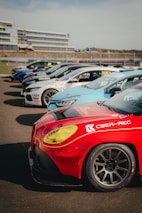 A lineup of different cars each featuring unique liveries from various manufacturers.