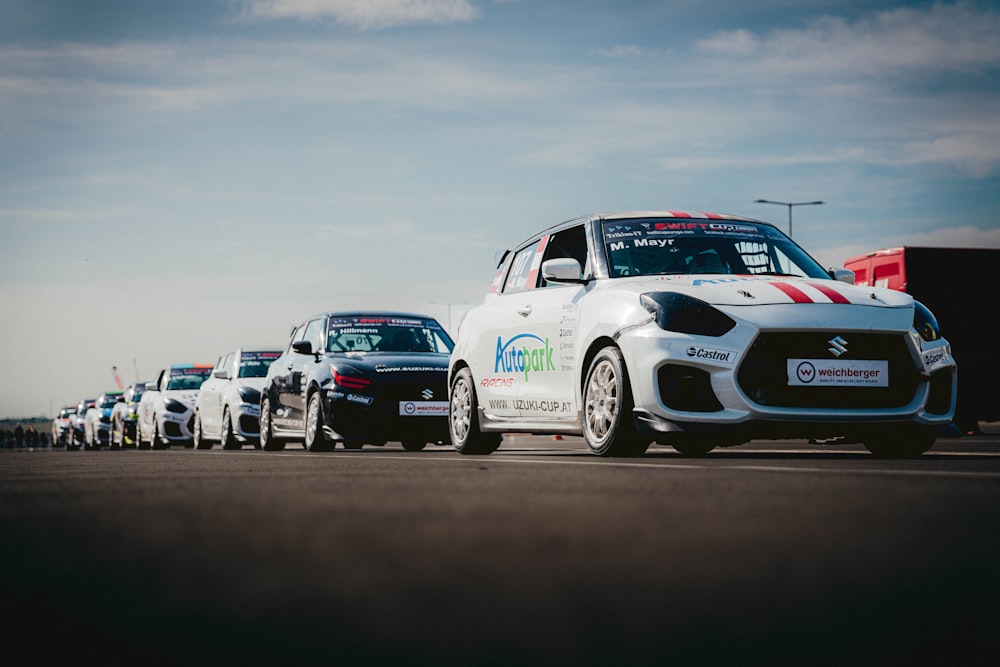 a group of cars parked next to each other