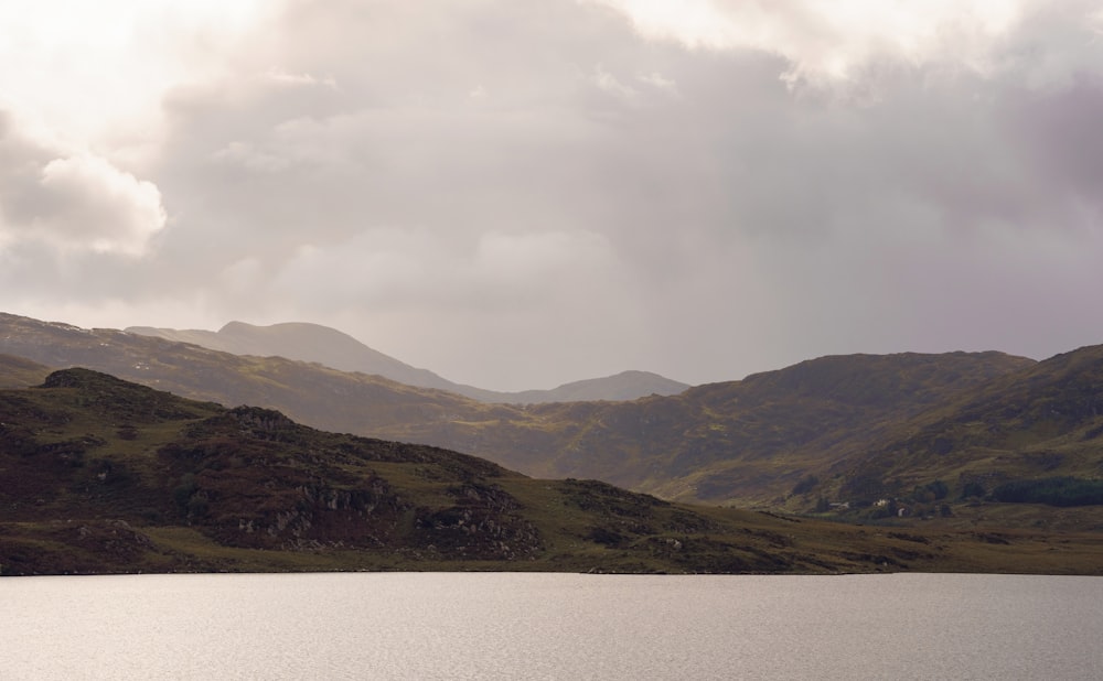 a large body of water surrounded by mountains