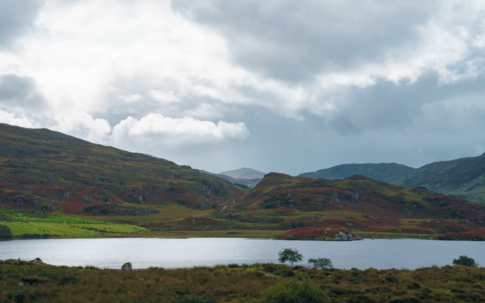 a large body of water surrounded by mountains