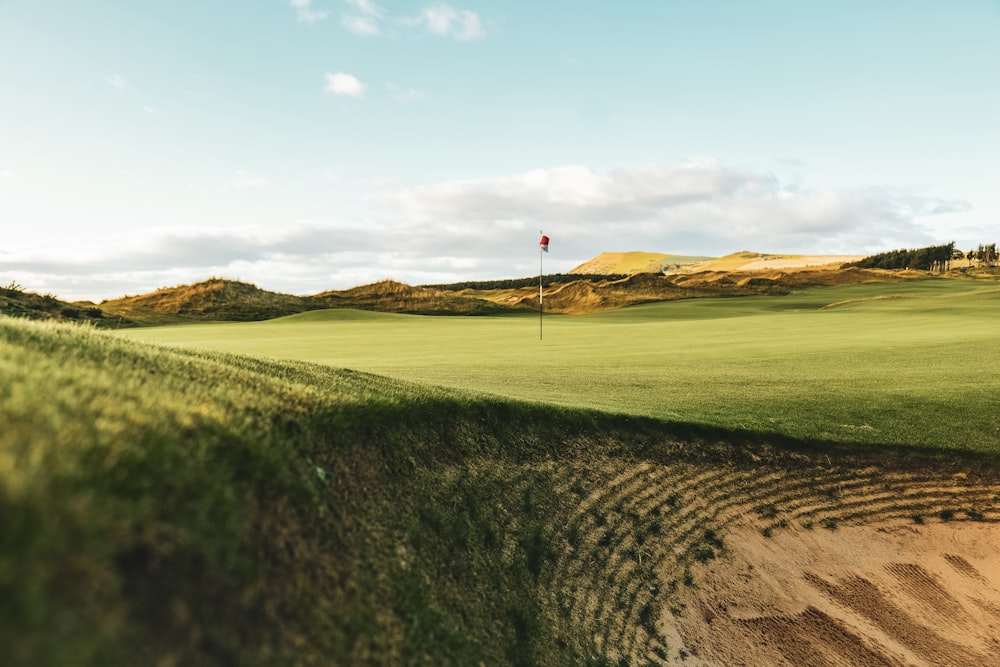 a view of a golf course from a distance