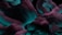 A digital abstract artwork featuring swirling and intertwining brushstrokes with a smooth texture. The strokes are predominantly in shades of teal and dark purple, creating a dynamic and fluid composition against a black background.