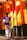 A person wearing a sports jersey with the name and number 'Neymar Jr 10' walks through a passageway lined with tall, vibrant orange pillars. The pillars are partially shaded and have some text written on them, likely in Japanese characters. The ground is paved, and the scene is illuminated by warm sunlight.