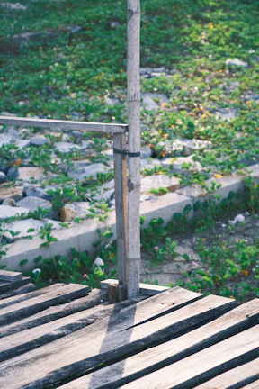 Outdoor decking installation made from sustainable polycora board materials