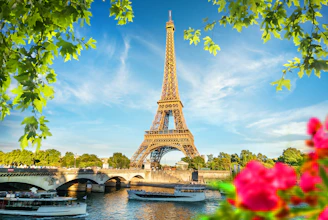 the eiffel tower towering over the city of paris