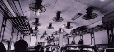 Luggage rack interior component installed inside a modern train carriage.