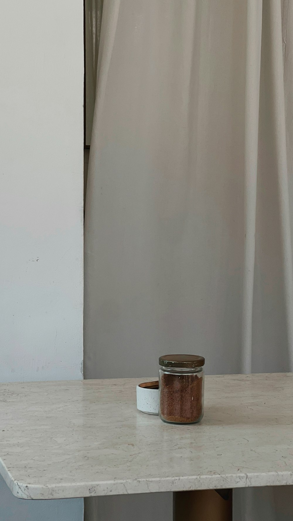 a can of food sitting on top of a table