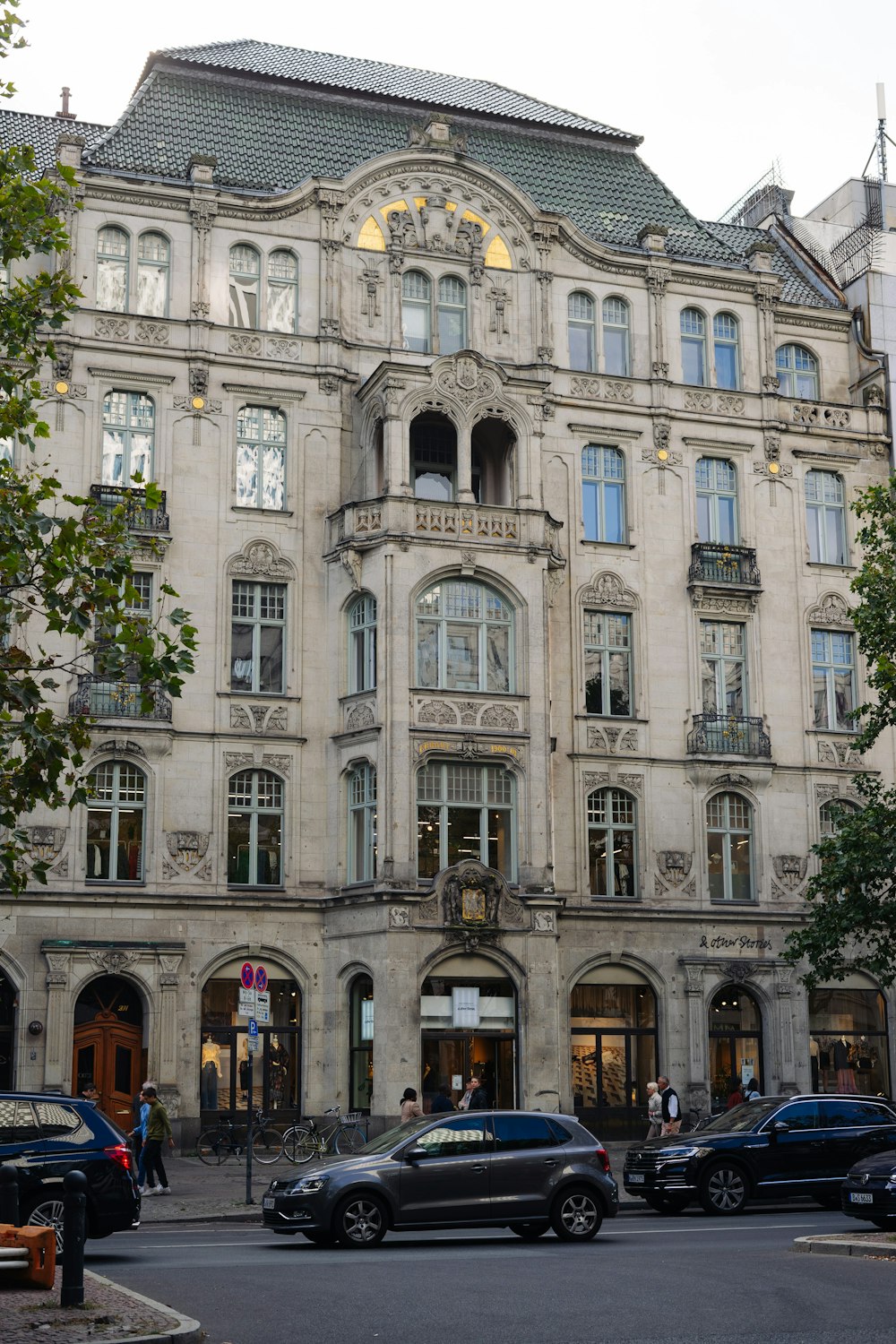 a large building with a clock on the front of it