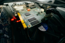 A close-up of advanced hardware components.